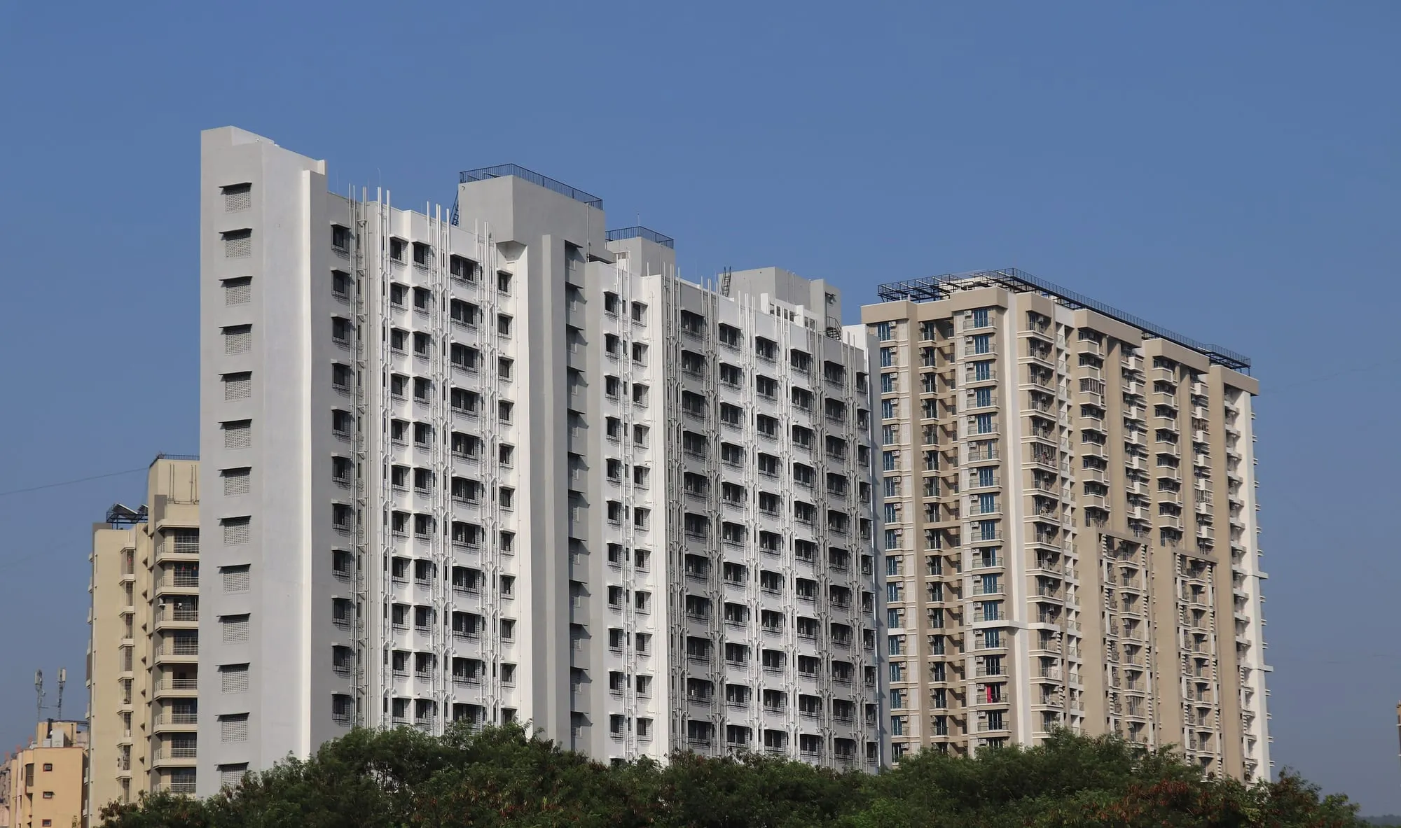 Gurgaon & Faridabad, Delhi NCR — residential rooftops with water storage tanks